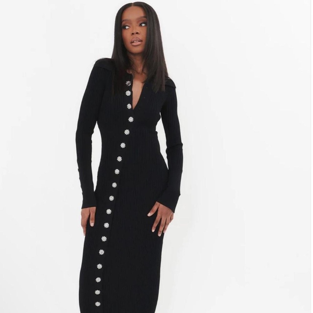 JANET EMBELLISHED DRESS IN BLACK